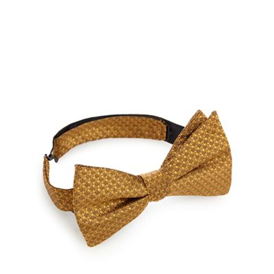 Gold textured bow tie